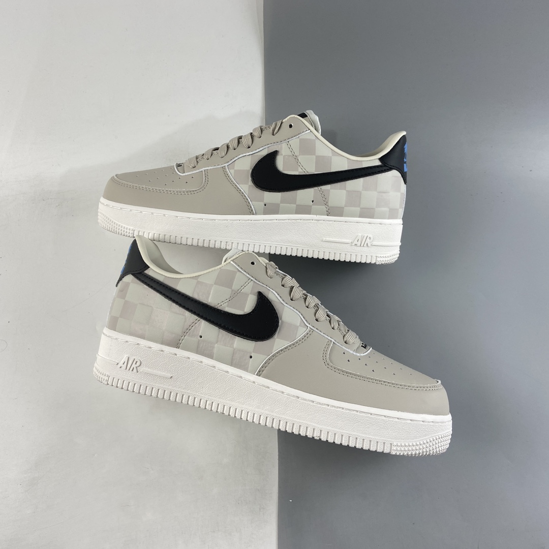 P200 NIKE Air Force 1’07 Low 棋格黑勾 空军一号低帮休闲板鞋 DC8877-200