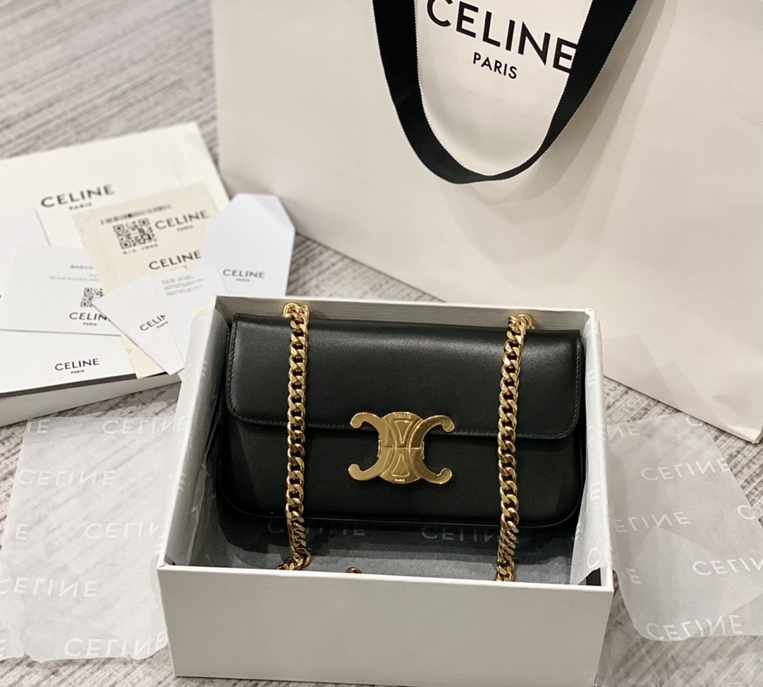 CELINE 秀场新品 最新经典款链条腋下包 197992黑