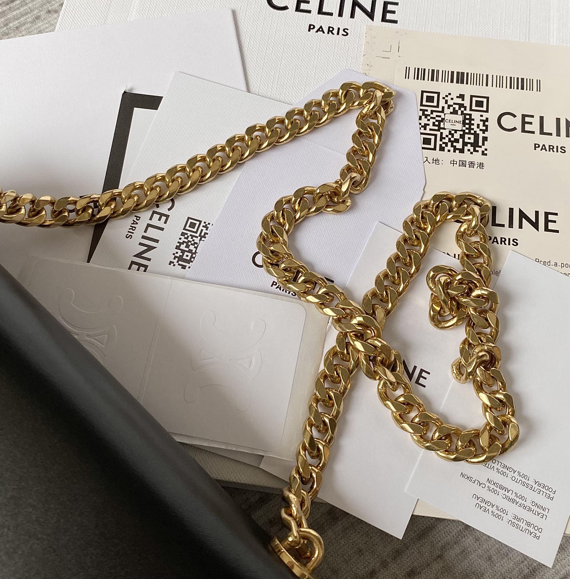 CELINE 秀场新品 最新经典款链条腋下包 197992黑