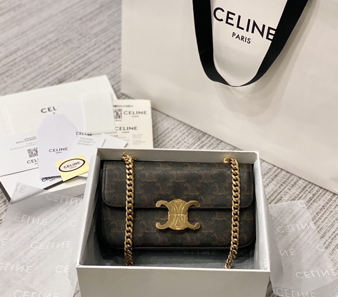 CELINE 秀场新品 最新经典款链条腋下包 197992老花