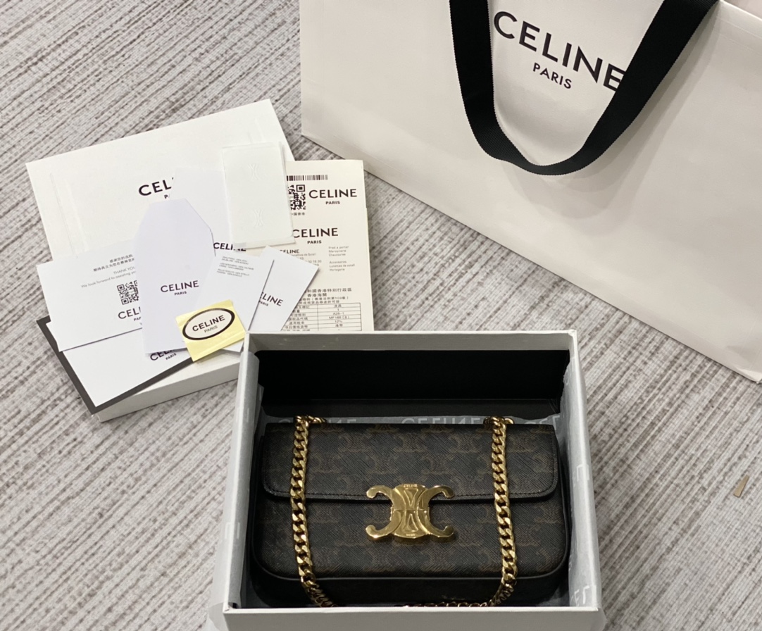 CELINE 秀场新品 最新经典款链条腋下包 197992老花