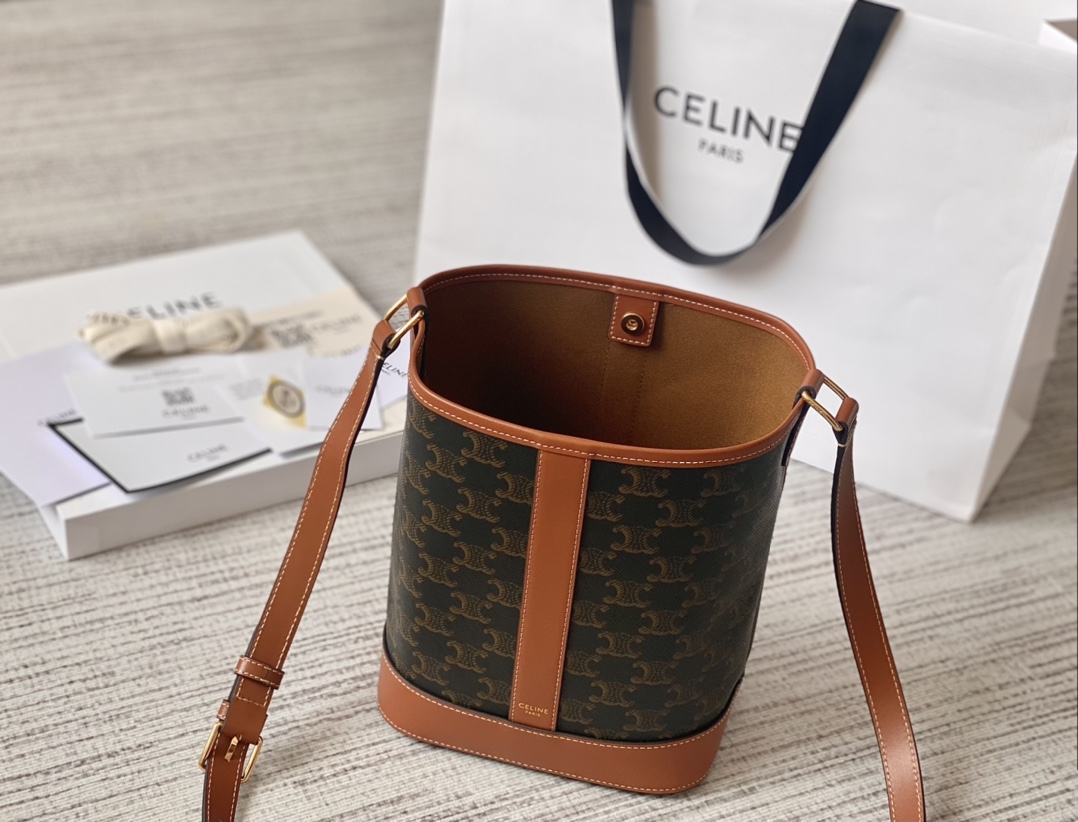 CELINE赛琳中古款老花水桶包191442