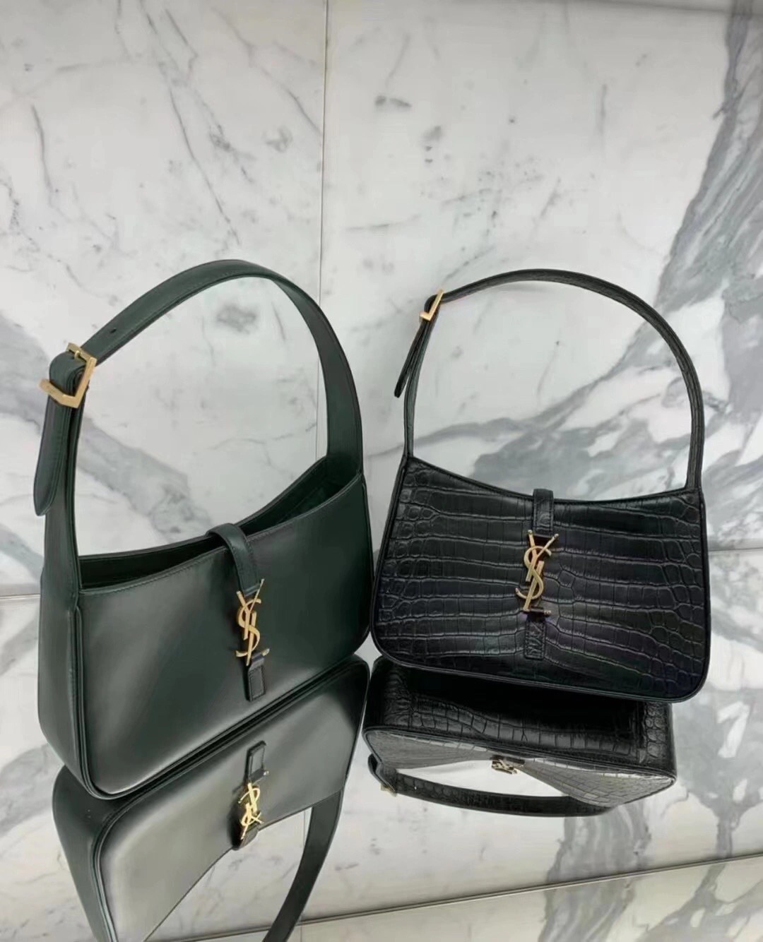 Saint laurent Ysl LE 5 À 7 平纹腋下包 657228绿色