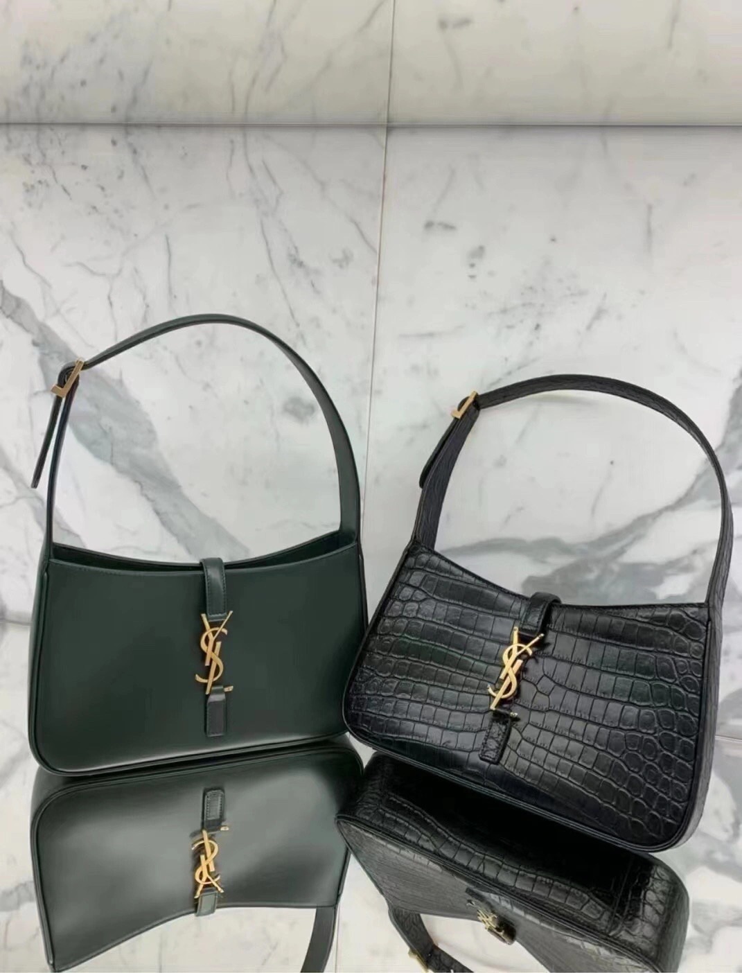 Saint laurent Ysl LE 5 À 7 平纹腋下包 657228绿色