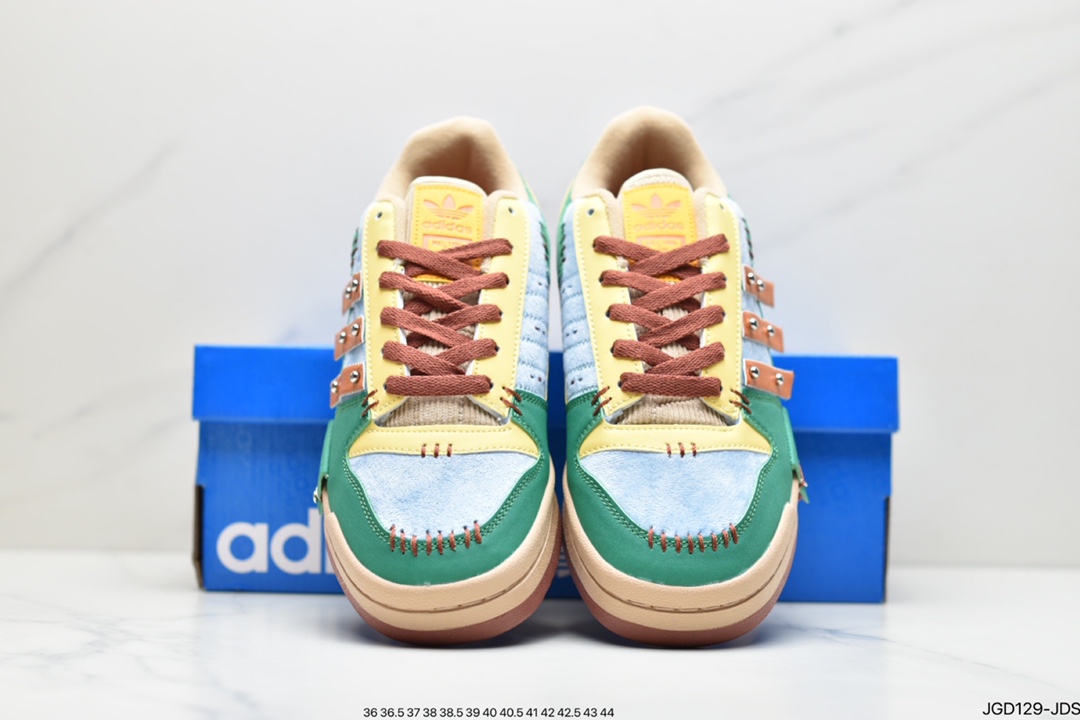 Melting Sadness x Adidas Clover Originals Forum 84 Low ”Karoro” Roman series Velcro low-top retro lace-up all-match casual sneakers GW8724