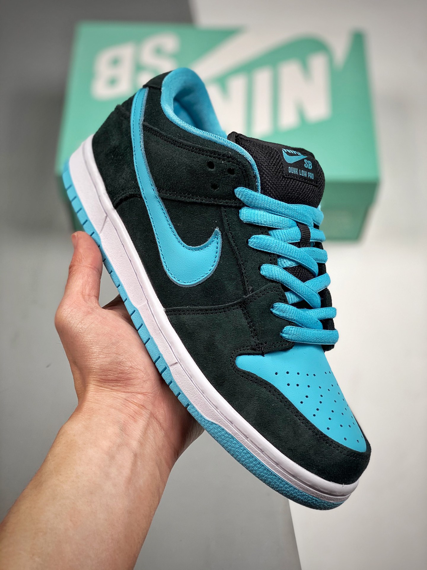 Nike Dunk SB Low Diamante pequeño azul y negro 💎 Gamuza de primera capa importada Pura original de gran fábrica Desarr…