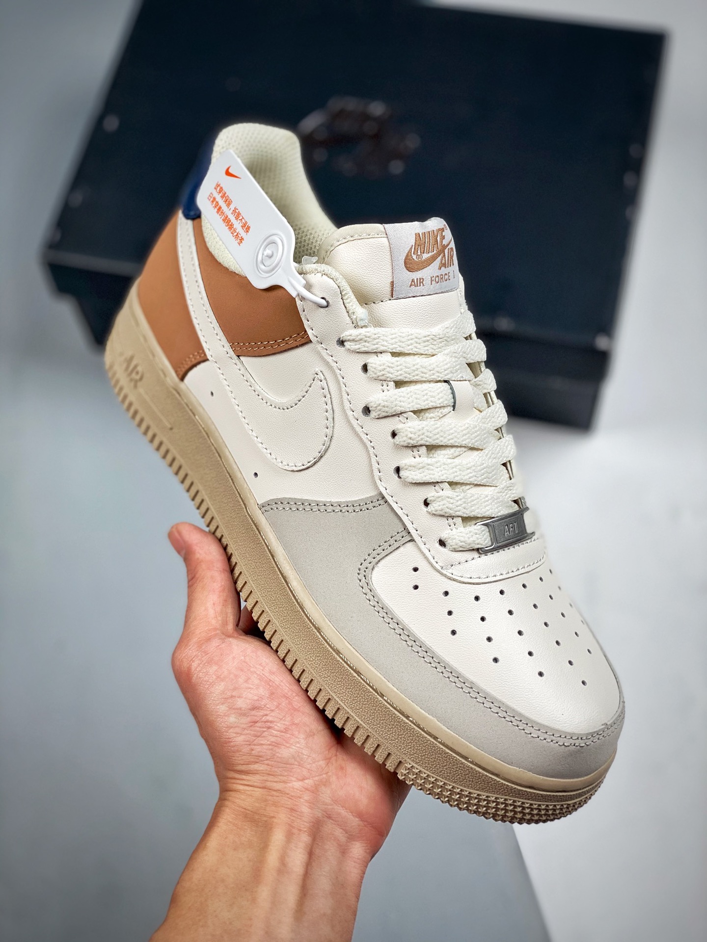 Nk Air Force 1 07 Low "Blanco Crema Moca" Horma original y cartón original para crear el estilo auténtico de la Fuerza …