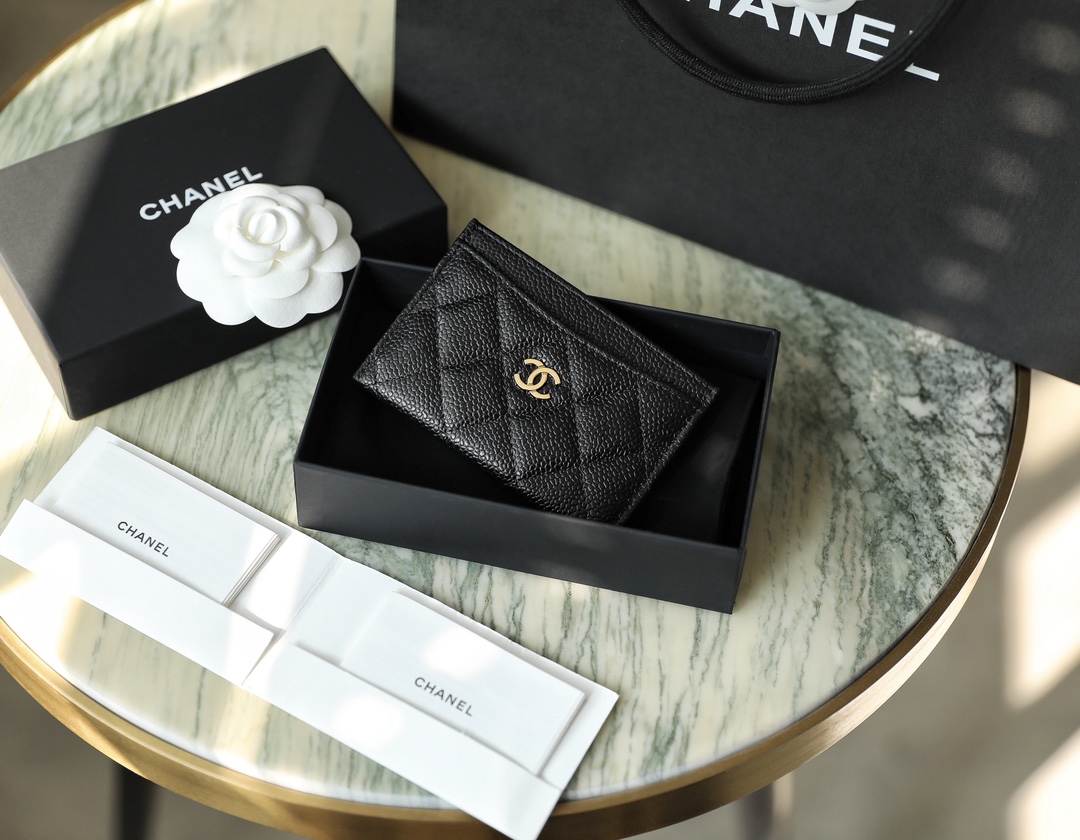 Chanel Wallet Card pack Shop Designer Replica
 Black All Steel Cowhide
