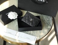 Fake High Quality
 Chanel Wallet Card pack Black All Steel Cowhide