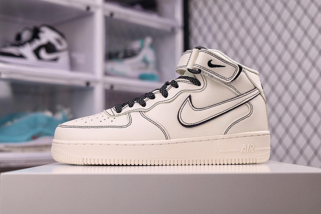 H5 Air Force 1 ’07 Mid 兔八哥黑白3M 原楦头原纸板 纯正空军版型 打造纯正空军版型专注外贸渠道 全掌内置蜂窝气垫 原盒配件 原厂中底钢印、拉帮完美 官方