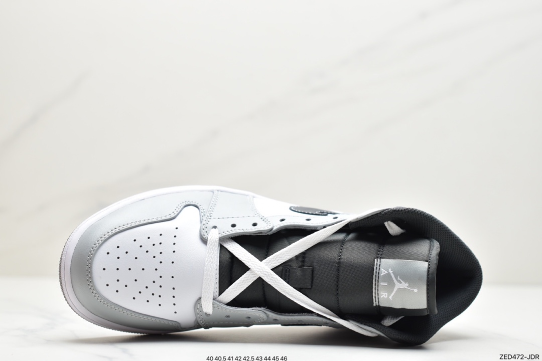 260 Air Jordan 1 Mid ”Light Smoke Grey” 中帮 灰白黑 AJ1 554724-078