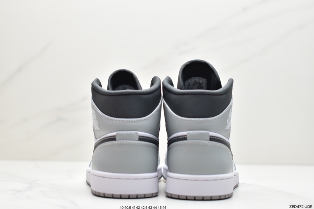 260 Air Jordan 1 Mid ”Light Smoke Grey” 中帮 灰白黑 AJ1 554724-078