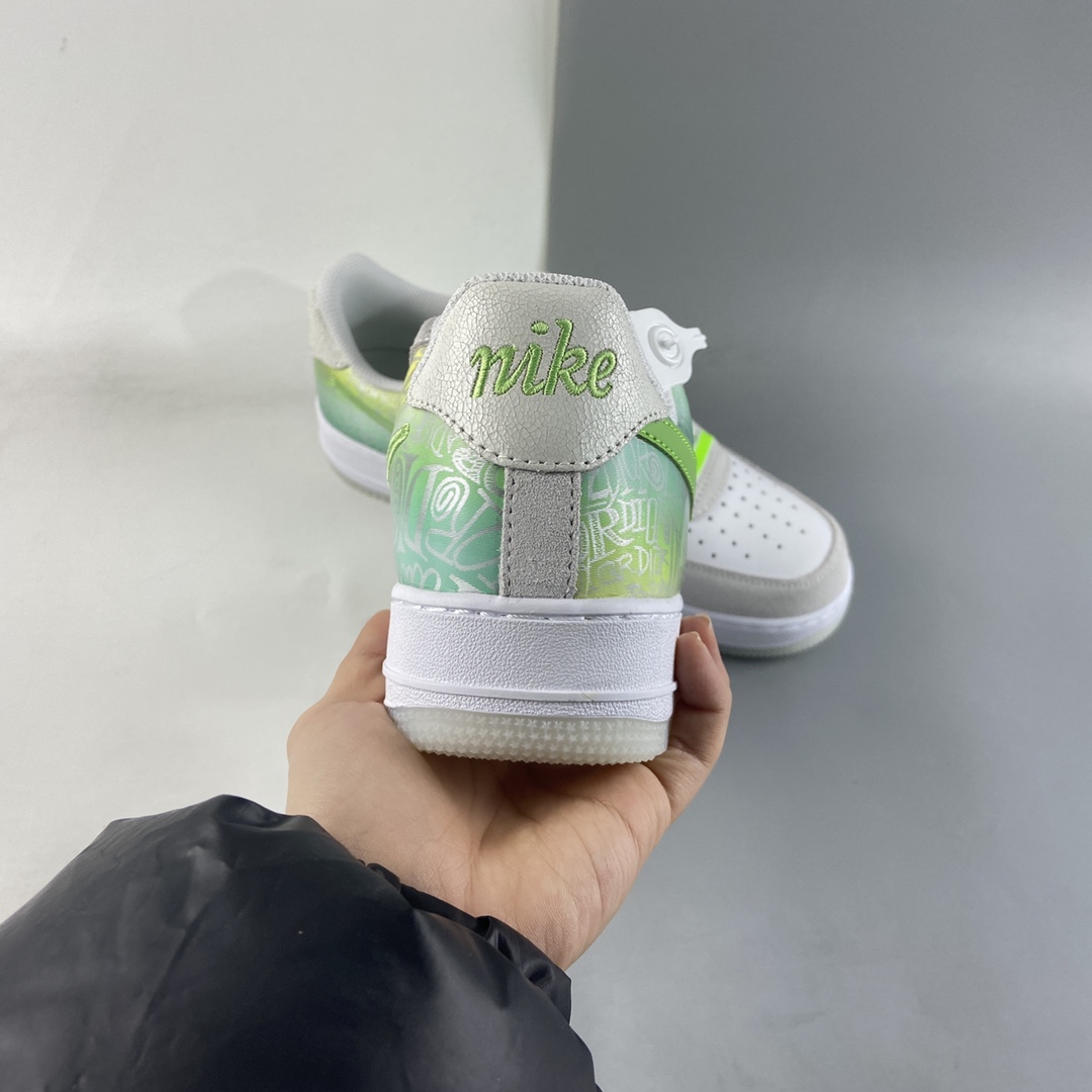 P240 NIKE Air Force 1’07 ESS 电玩3D苹果绿 空军一号低帮休闲板鞋 DA8302-555