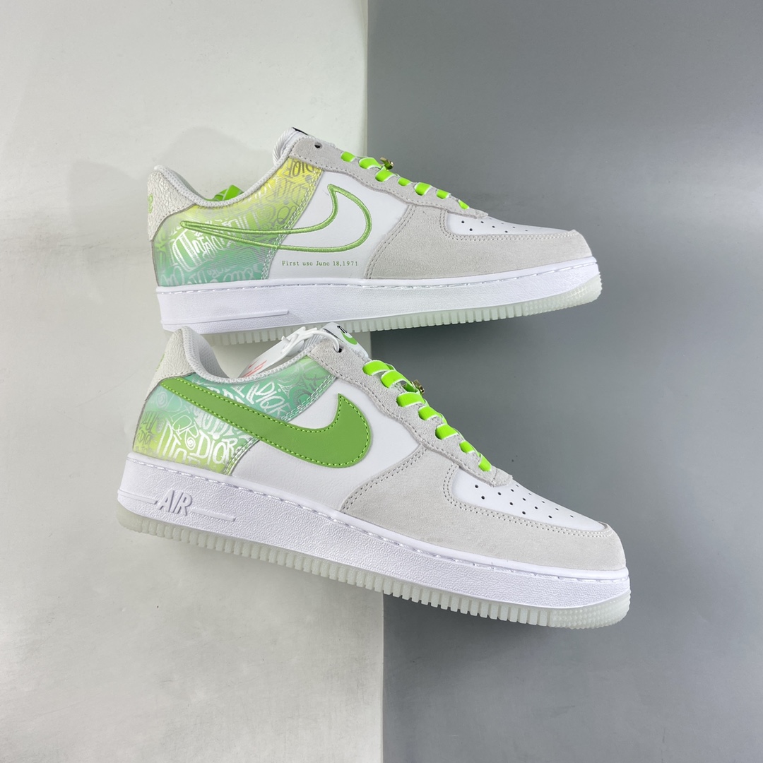 P240 NIKE Air Force 1’07 ESS 电玩3D苹果绿 空军一号低帮休闲板鞋 DA8302-555