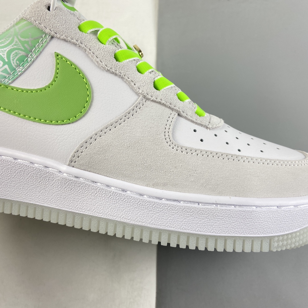 P240 NIKE Air Force 1’07 ESS 电玩3D苹果绿 空军一号低帮休闲板鞋 DA8302-555