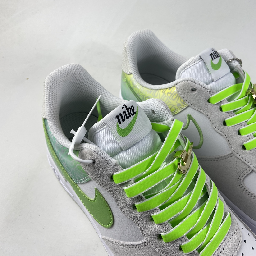 P240 NIKE Air Force 1’07 ESS 电玩3D苹果绿 空军一号低帮休闲板鞋 DA8302-555