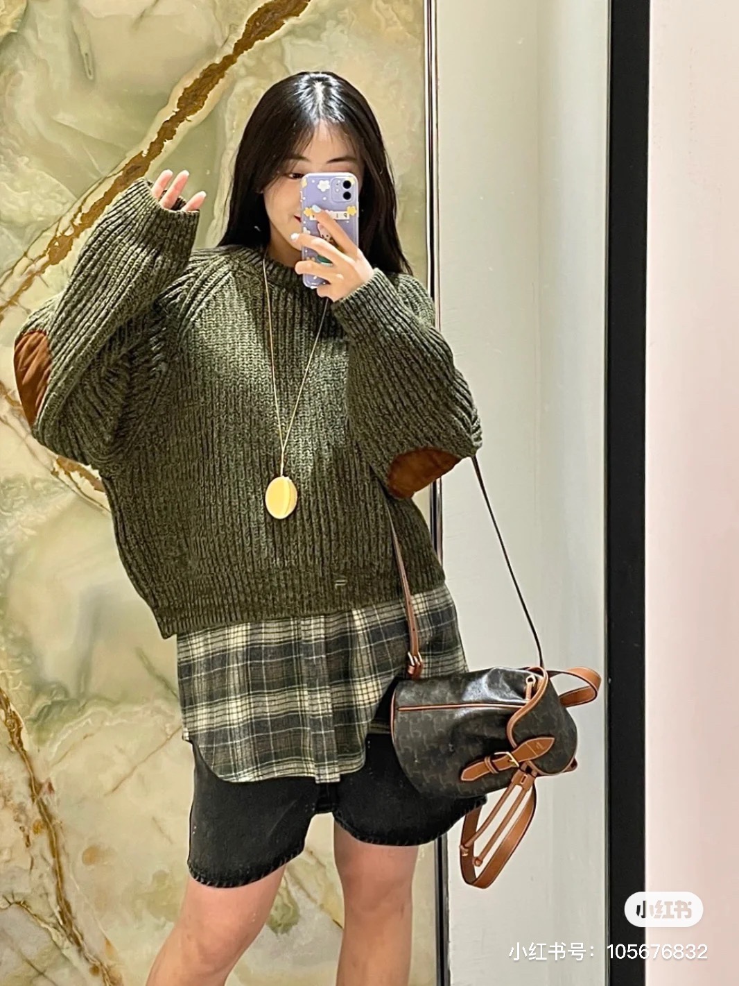 CELINE 22早春款凯旋门帆布印花双肩包 197662