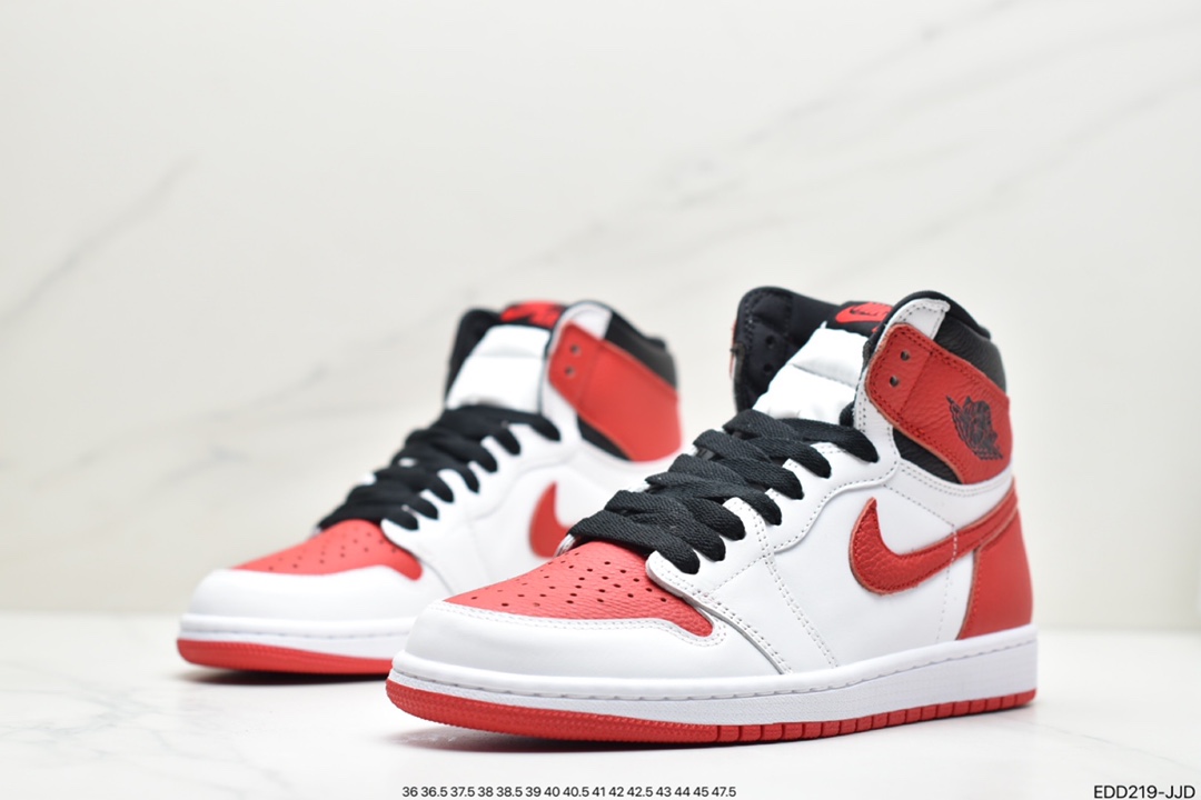 340 Nike Air Jordan 1 Retro High OG”Heritage”AJ1代经典复古经典高帮百搭文化篮球鞋“白黑大学红”555088-161