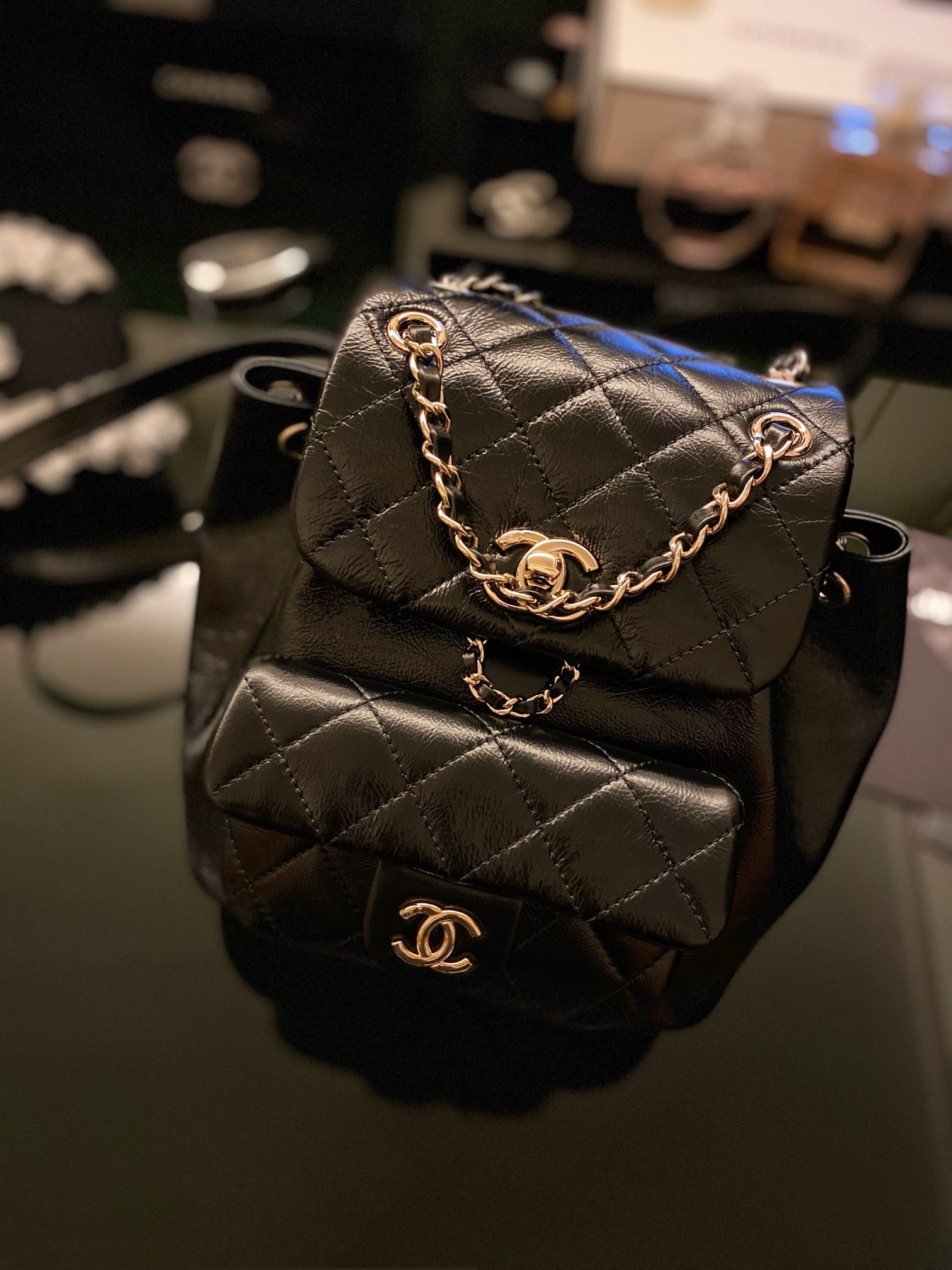 Balo Chanel Siêu Cấp Màu Đen Mini Dây Đeo Mạ Vàng 20cm  DWatch Luxury