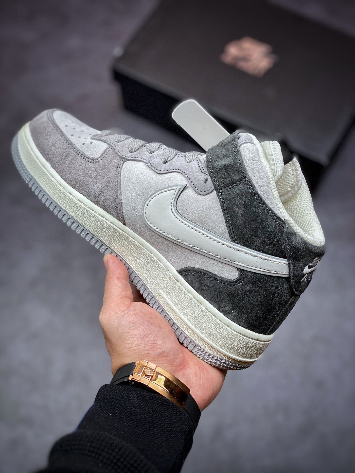260 Nike Air Force 1 Low 07 米灰黑拼接DG9158-616