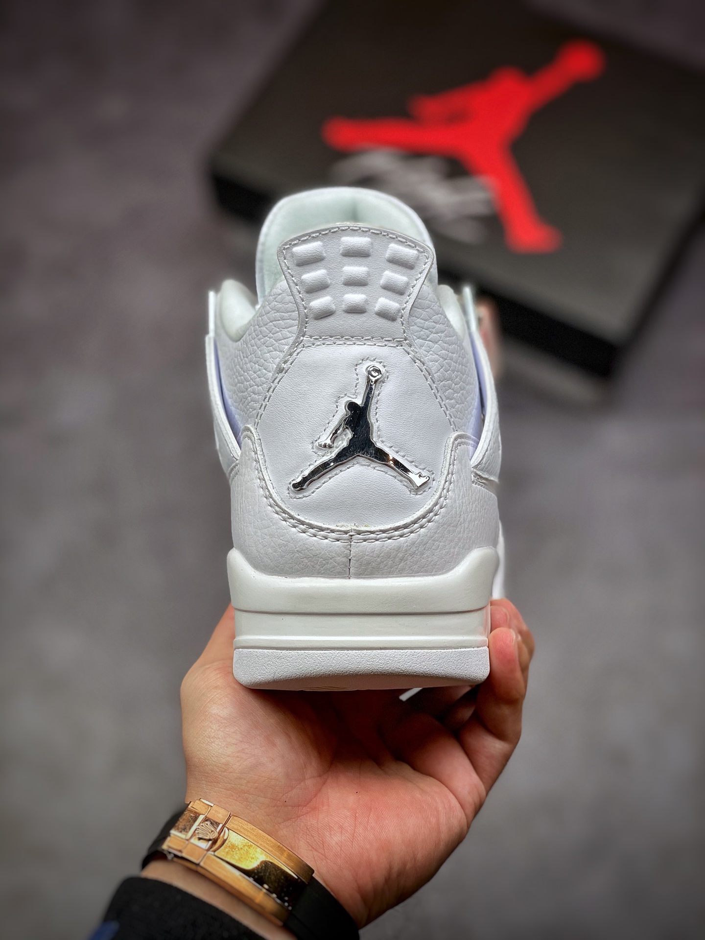 300 Air Jordan 4 Pure Money 银扣全白 原纸板开发 308497-100