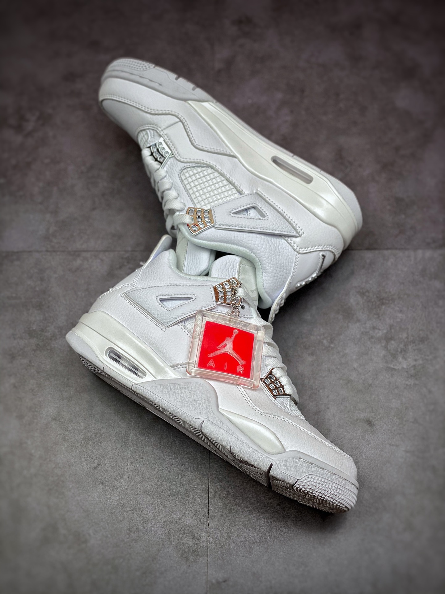 300 Air Jordan 4 Pure Money 银扣全白 原纸板开发 308497-100