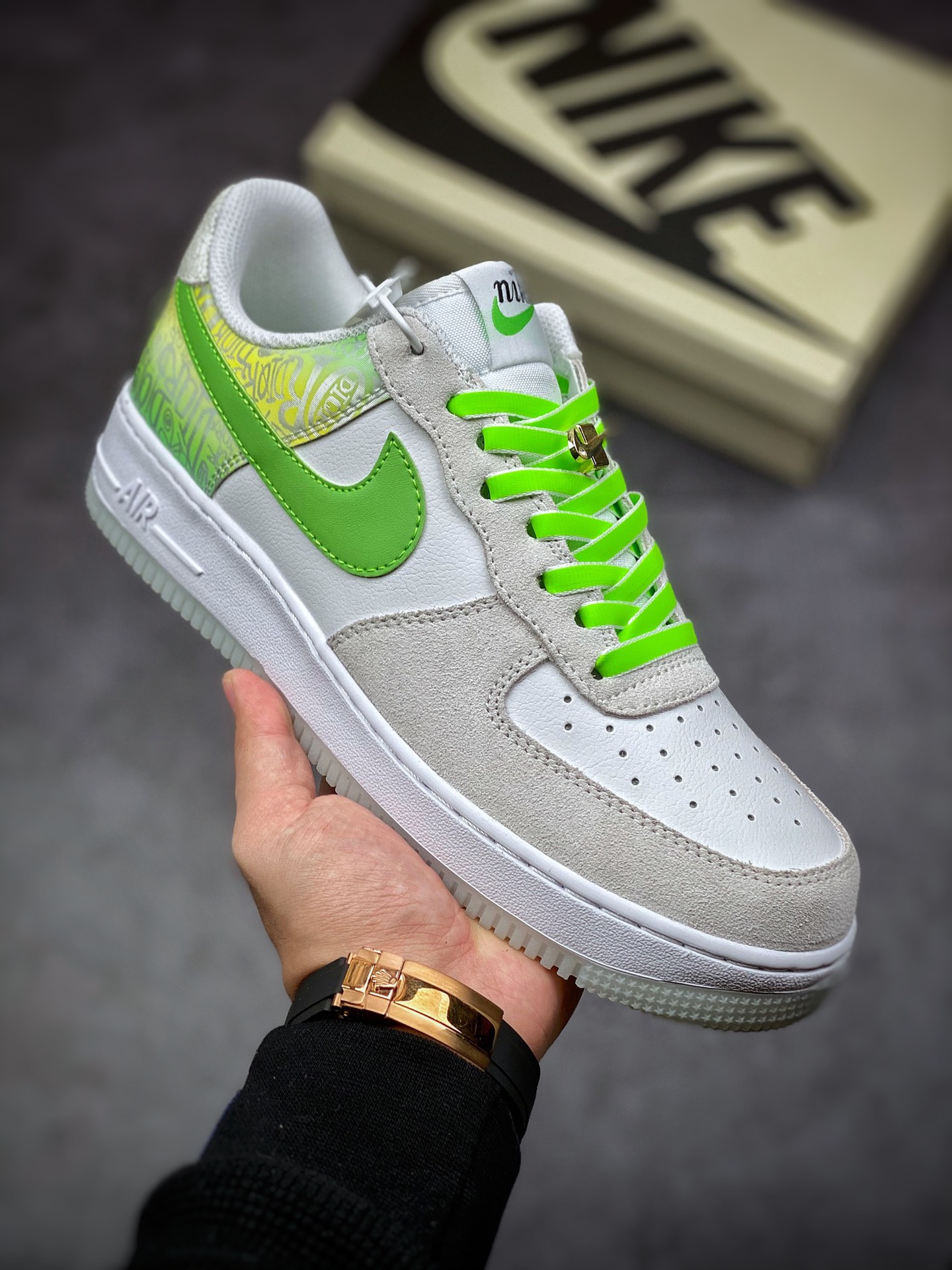 240 Nike Air Force 1 Low 07 灰绿金扣50周年 DA8302-555
