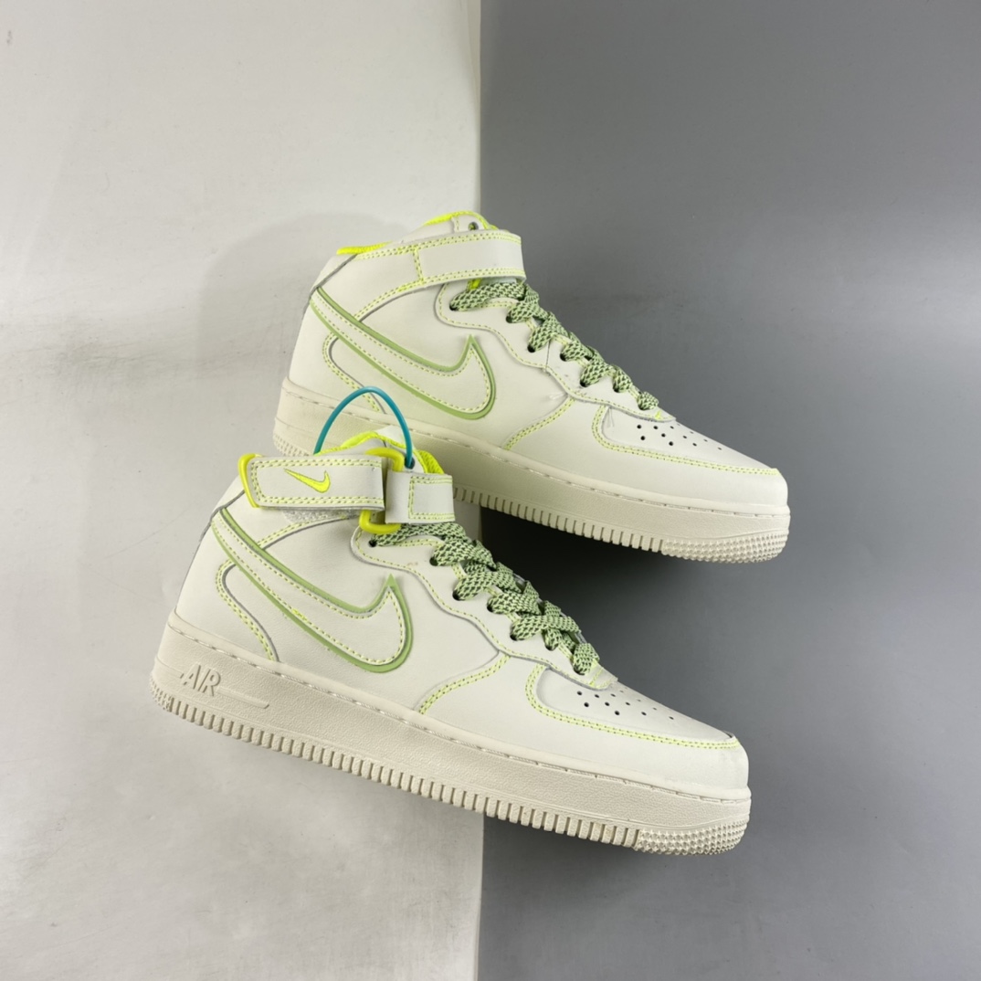 NIKE Air Force 1'07 Mid 3M Reflective Mid Air Force Casual Board Shoes AA1118-012