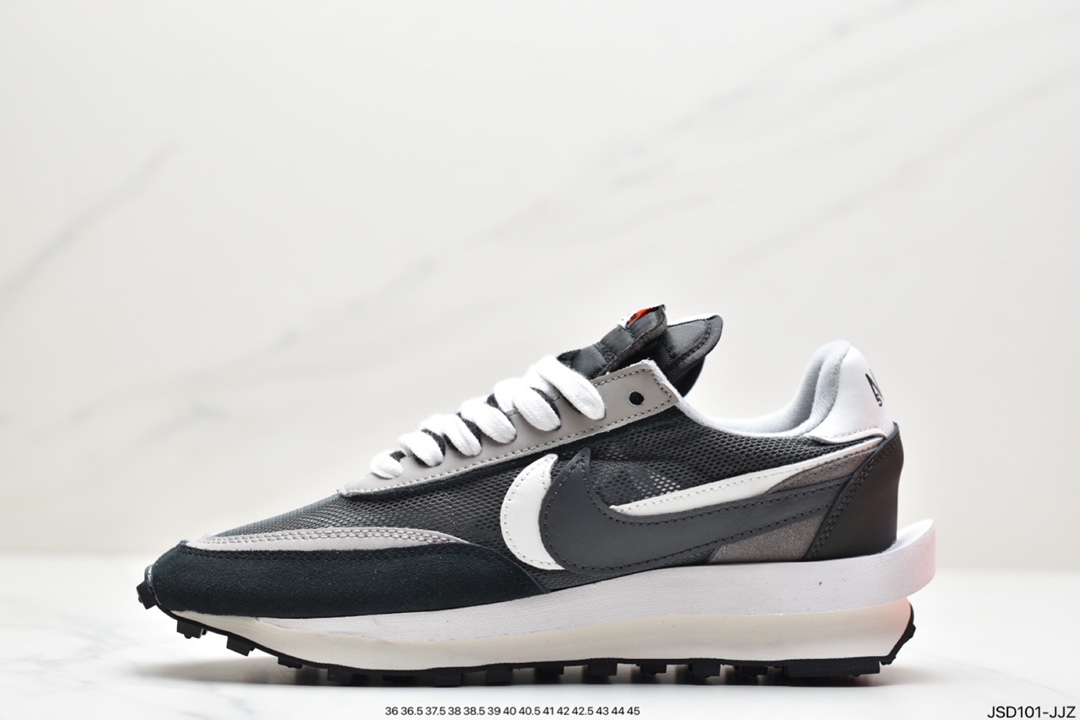 200 公司级日式解构美学SACAI联名 × NIKE LDV Waffle重叠设计前卫华夫变形休闲慢跑鞋 BV0073-001