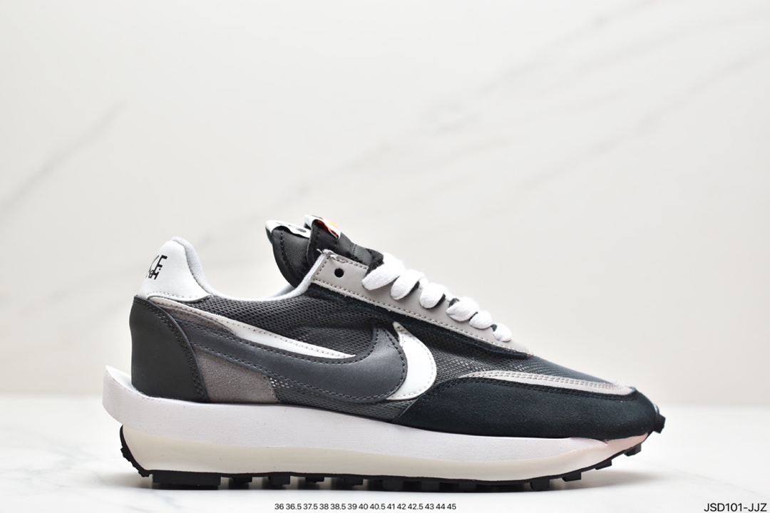 200 公司级日式解构美学SACAI联名 × NIKE LDV Waffle重叠设计前卫华夫变形休闲慢跑鞋 BV0073-001