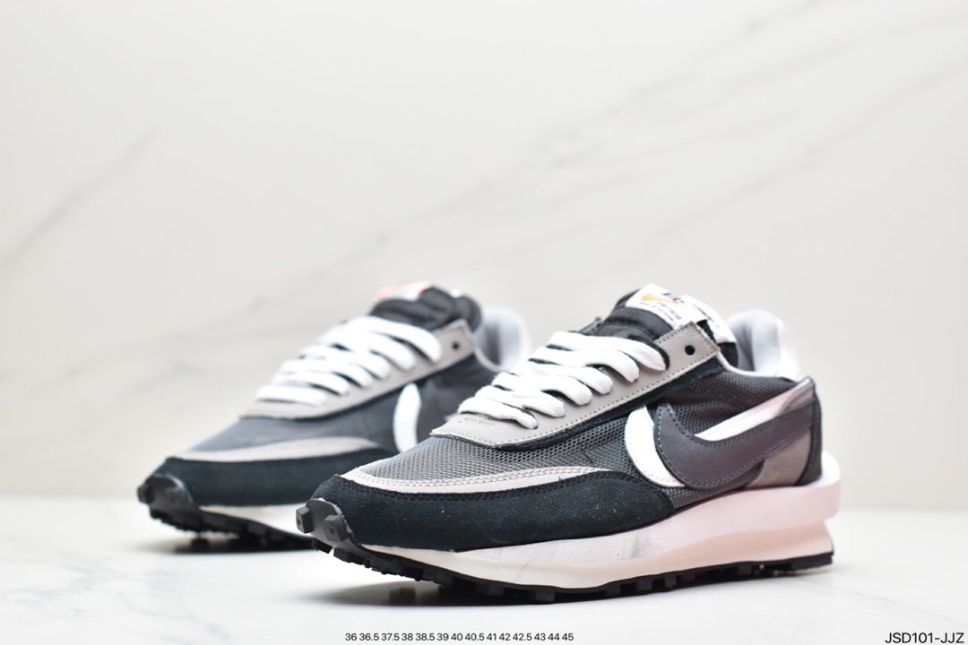200 公司级日式解构美学SACAI联名 × NIKE LDV Waffle重叠设计前卫华夫变形休闲慢跑鞋 BV0073-001