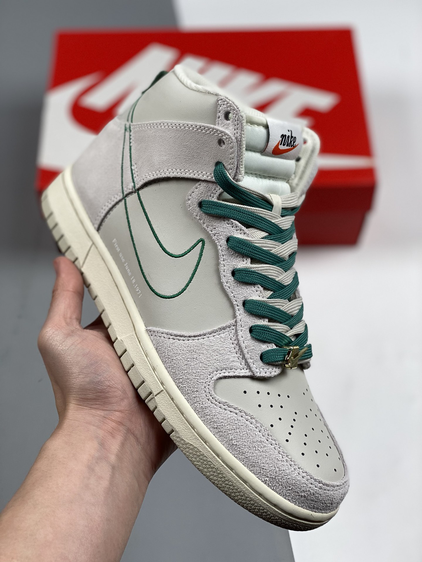 NK Dunk SB High "Invert Celtics" blanco y verde con broche dorado, piel de primera capa importada, producción original …