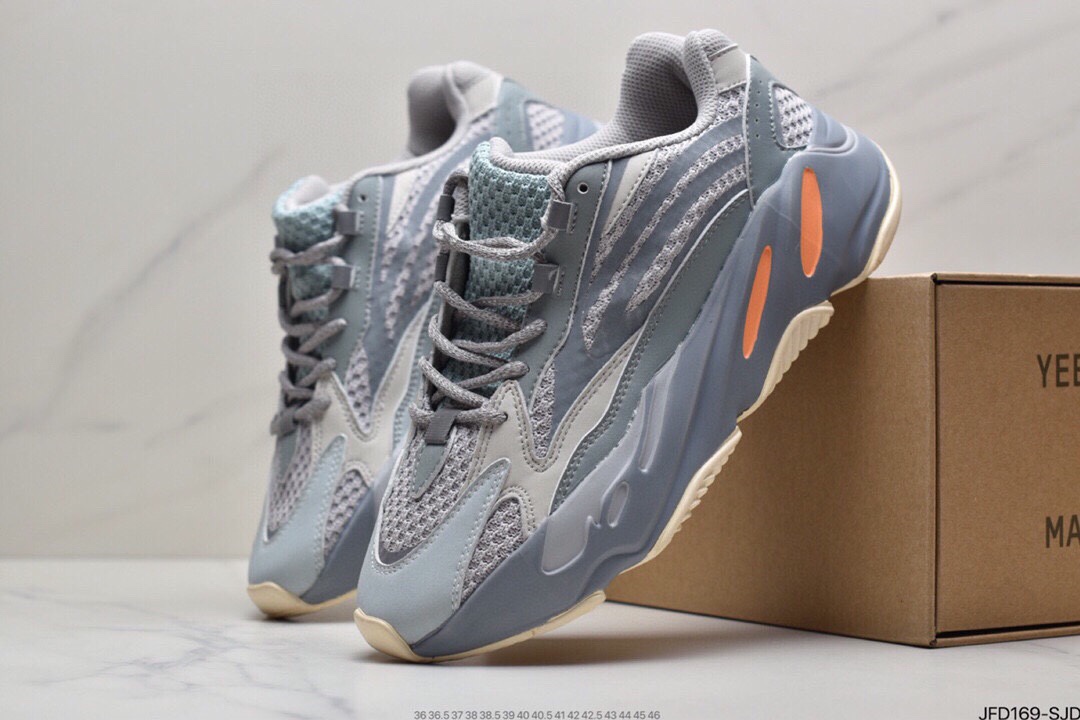 Really explosive Adidas Yeezy Boost 700 Inertia grandfather coconut 700 3M reflective running shoes EG7487 526