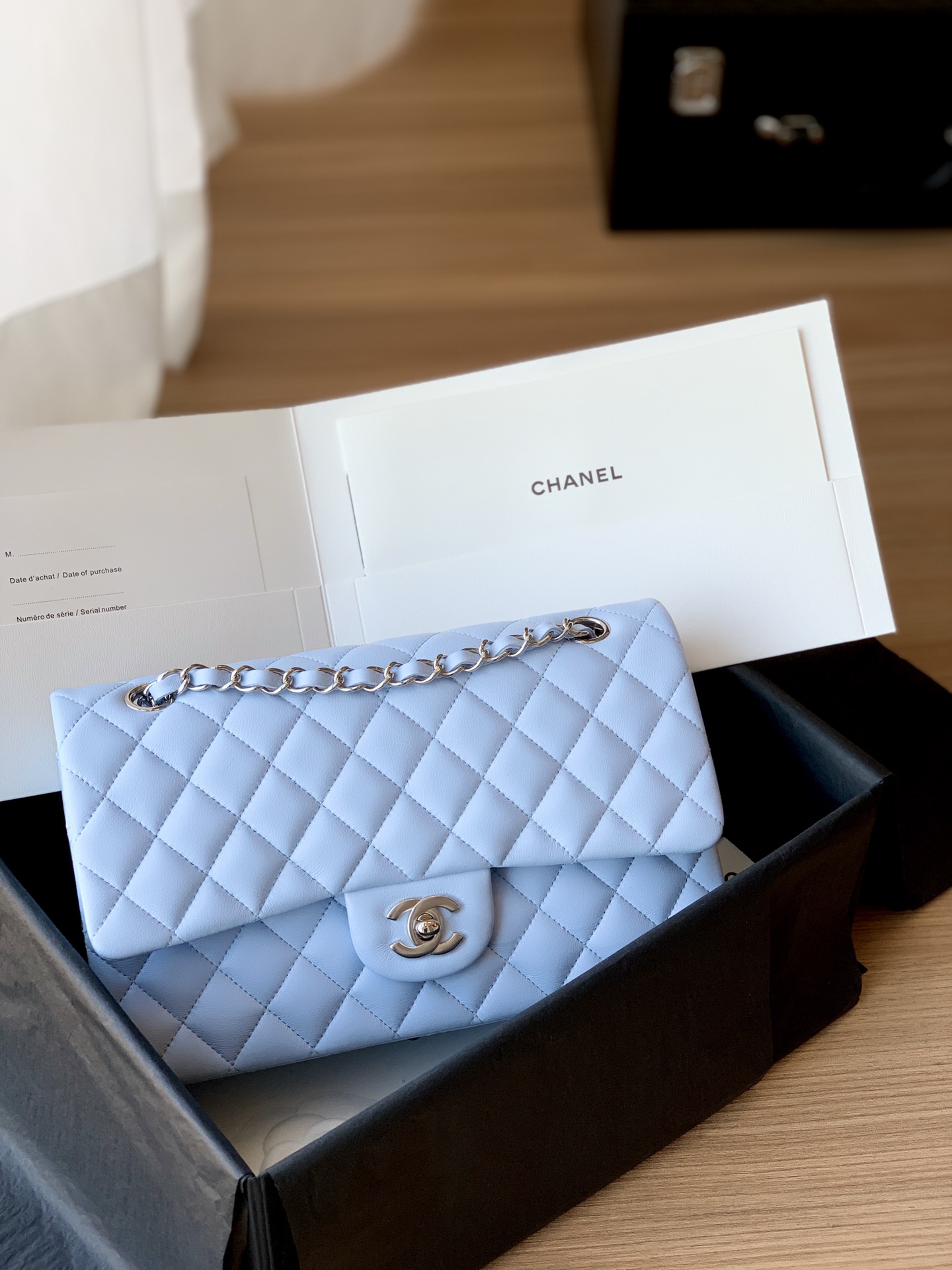 CHANEL CF Classic 25cm Imported Lambskin Small Bag Big Charm Classic Versatile