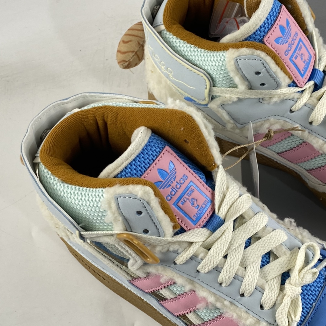 Melting Sadness x Adidas Forum 84 Mid ”Karoro” Blue Rabbit Corduroy Blue Patchwork GW8921