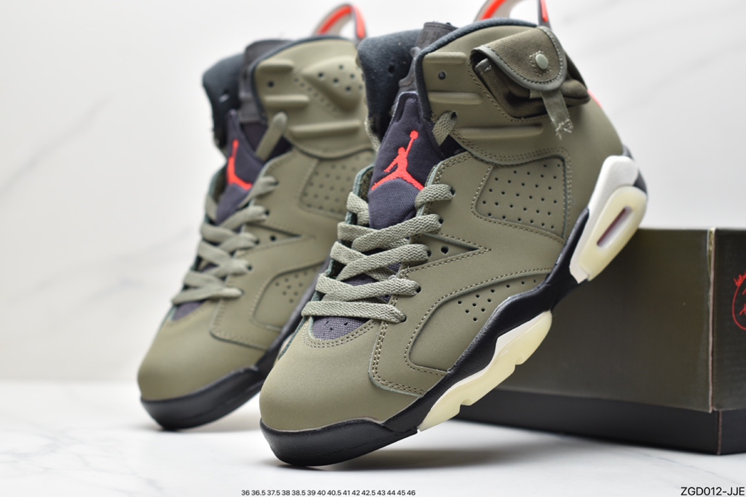290 公司级说唱歌手·斯科特再度联乘Travis Scott x Air Jordan 6 ”Cactus Jack”乔丹AJ6代复古休闲文化篮球鞋CN1084-200