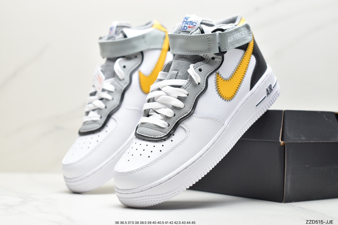 250 公司级耐克Nike Air Force 1 MID 中邦白黄原楦头原纸板 DH7451-101