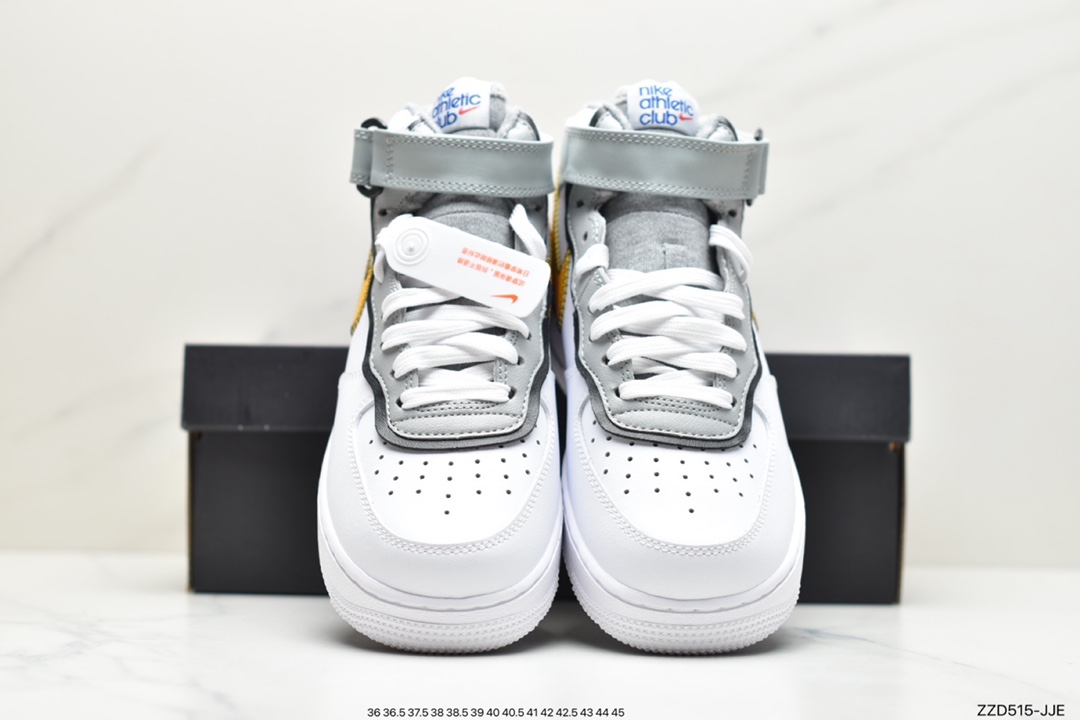 250 公司级耐克Nike Air Force 1 MID 中邦白黄原楦头原纸板 DH7451-101