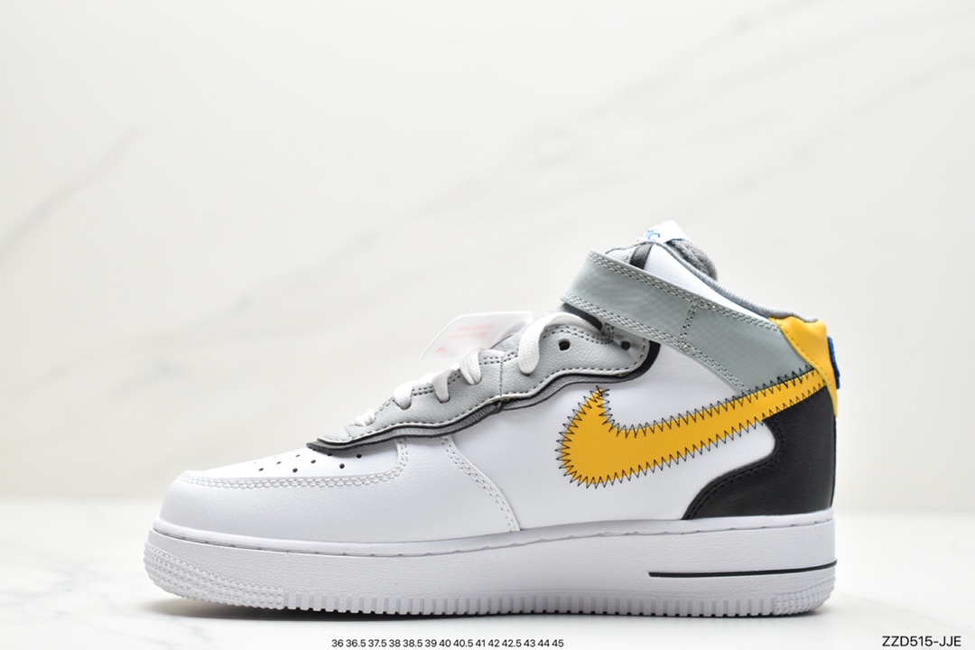 250 公司级耐克Nike Air Force 1 MID 中邦白黄原楦头原纸板 DH7451-101