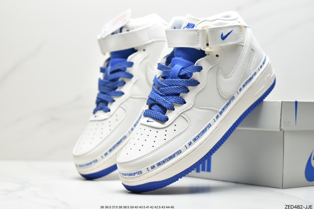 260 公司级 洛杉矶 Uninterrupted×Nike Air Forece 1 Mid ”MORE THAN” “米宝蓝中帮NU3060-686