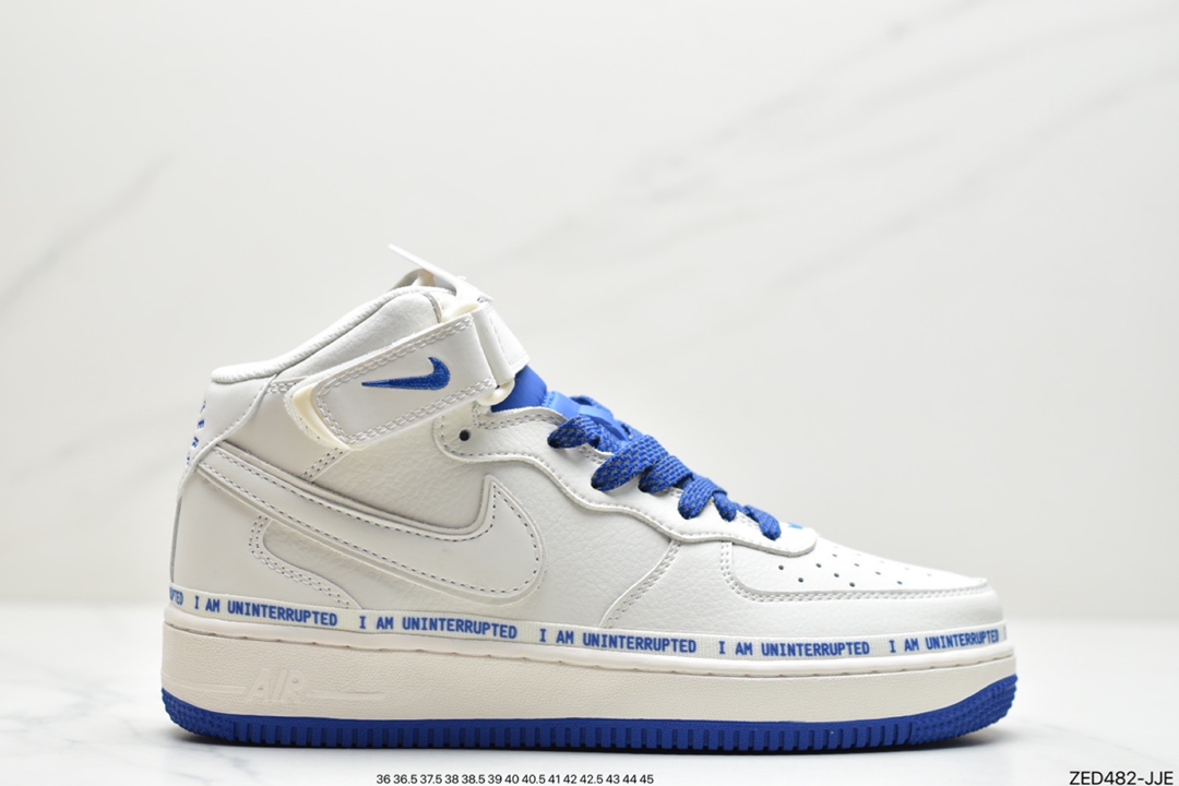 260 公司级 洛杉矶 Uninterrupted×Nike Air Forece 1 Mid ”MORE THAN” “米宝蓝中帮NU3060-686