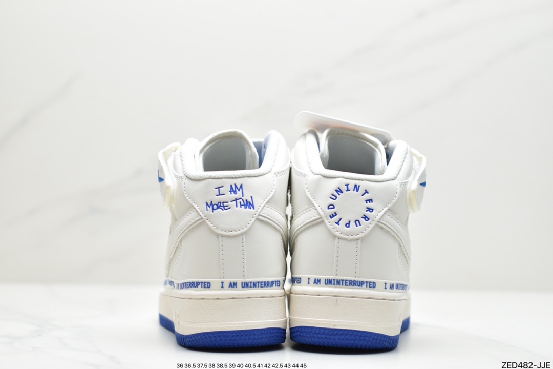 260 公司级 洛杉矶 Uninterrupted×Nike Air Forece 1 Mid ”MORE THAN” “米宝蓝中帮NU3060-686