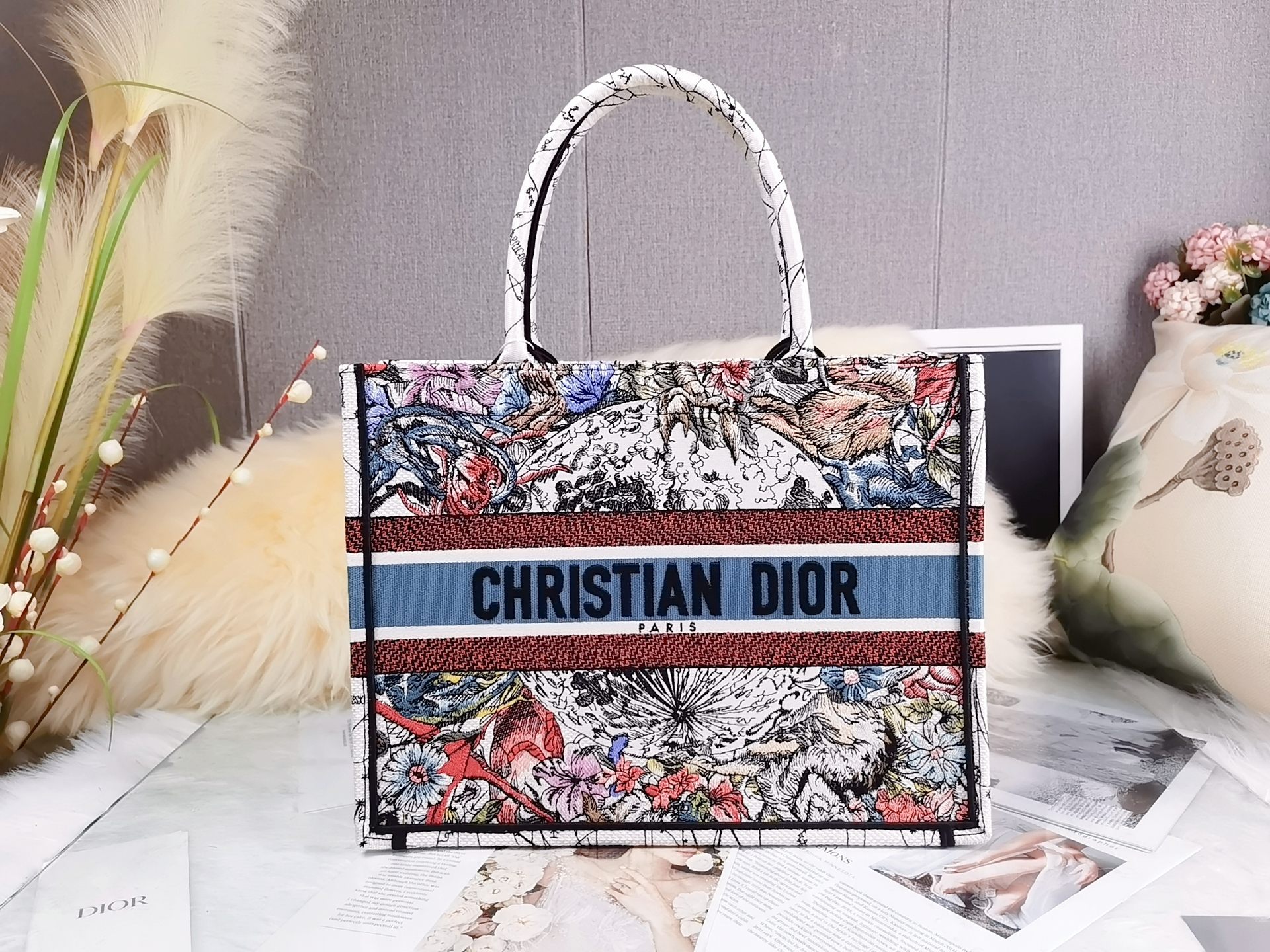 Dior Buy
 Tote Bags Embroidery Vintage Mini