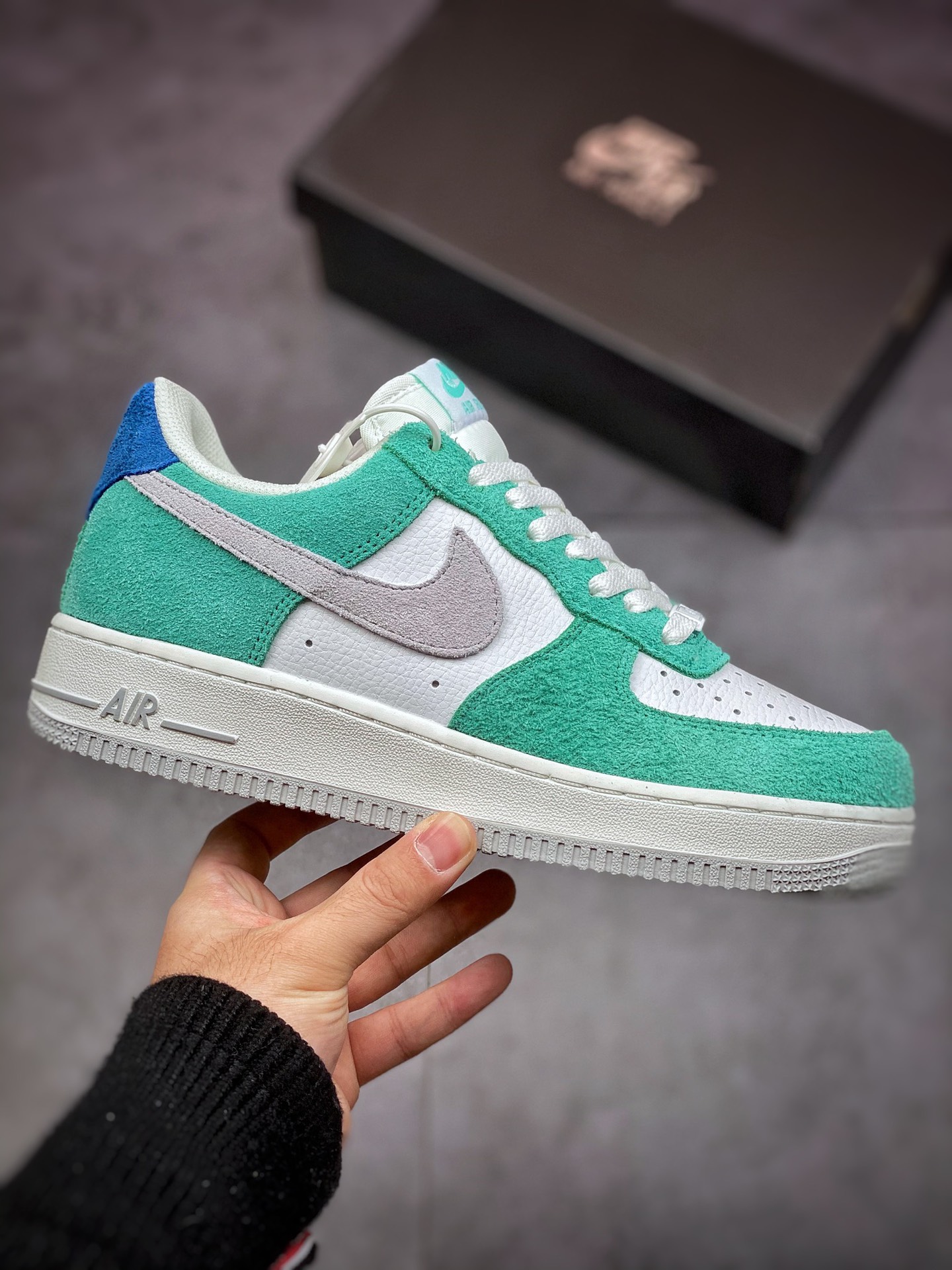 240 Nike Air Force 1 Low 07 浅蓝灰麂皮拼接 BQ8988-102