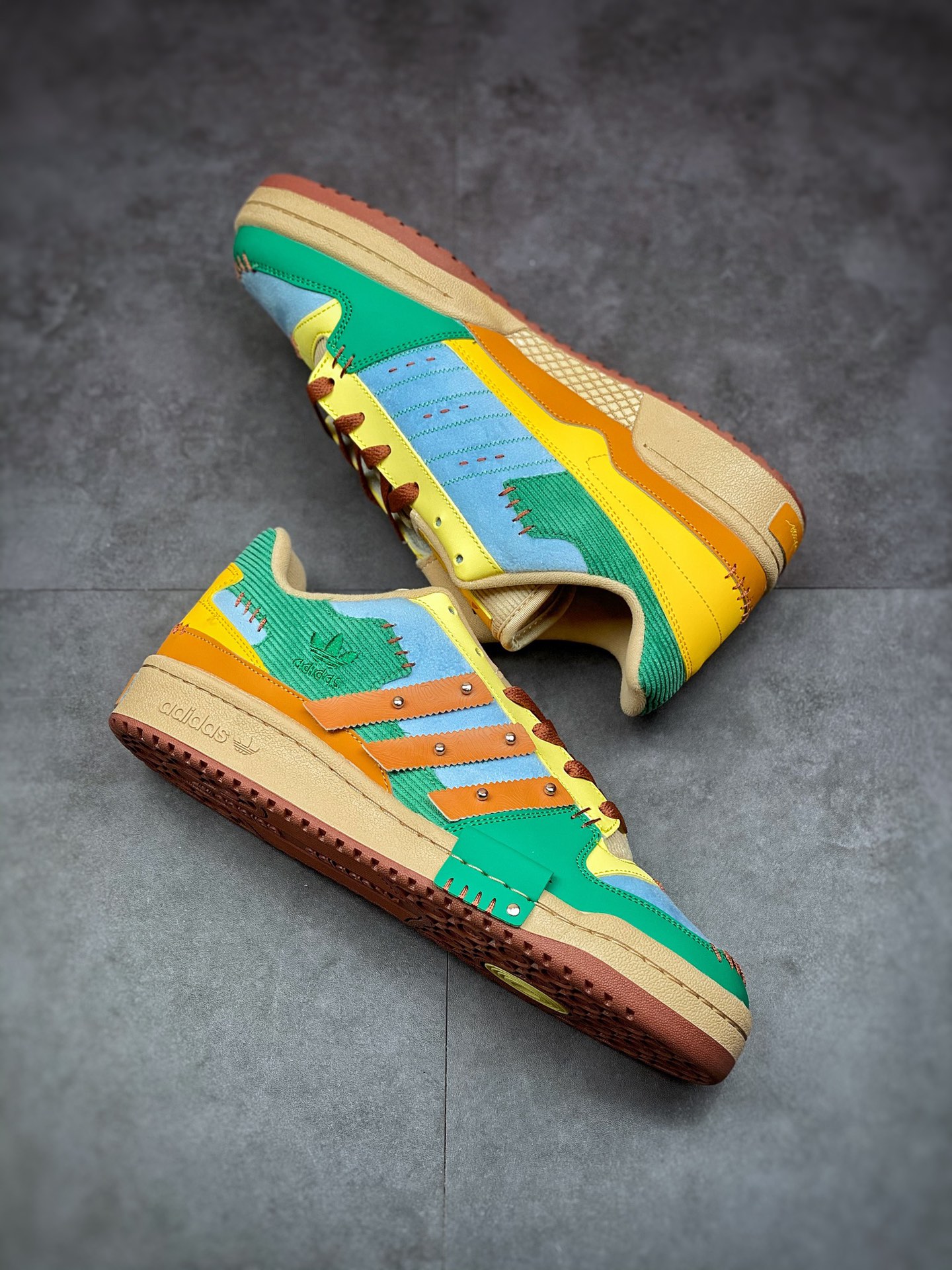 Original Adidas Originals Forum Low Joint Yellow Blue Green GW8725