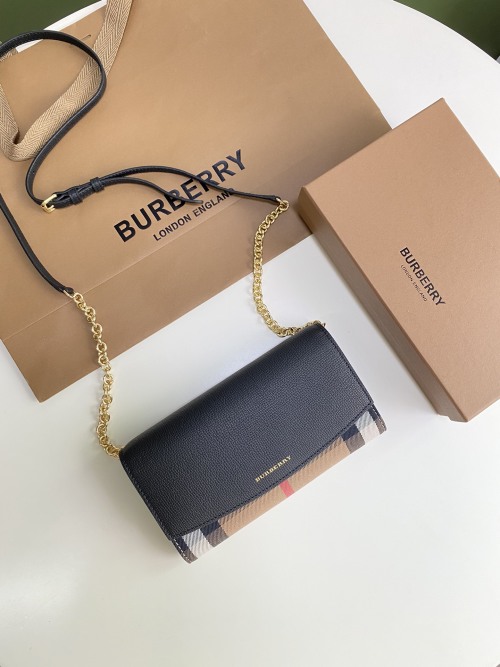 Burberry House Check Leather Wallet on Chain Crossbody Bag 1 Burberry House Check Leather Wallet on Chain Crossbody Bag