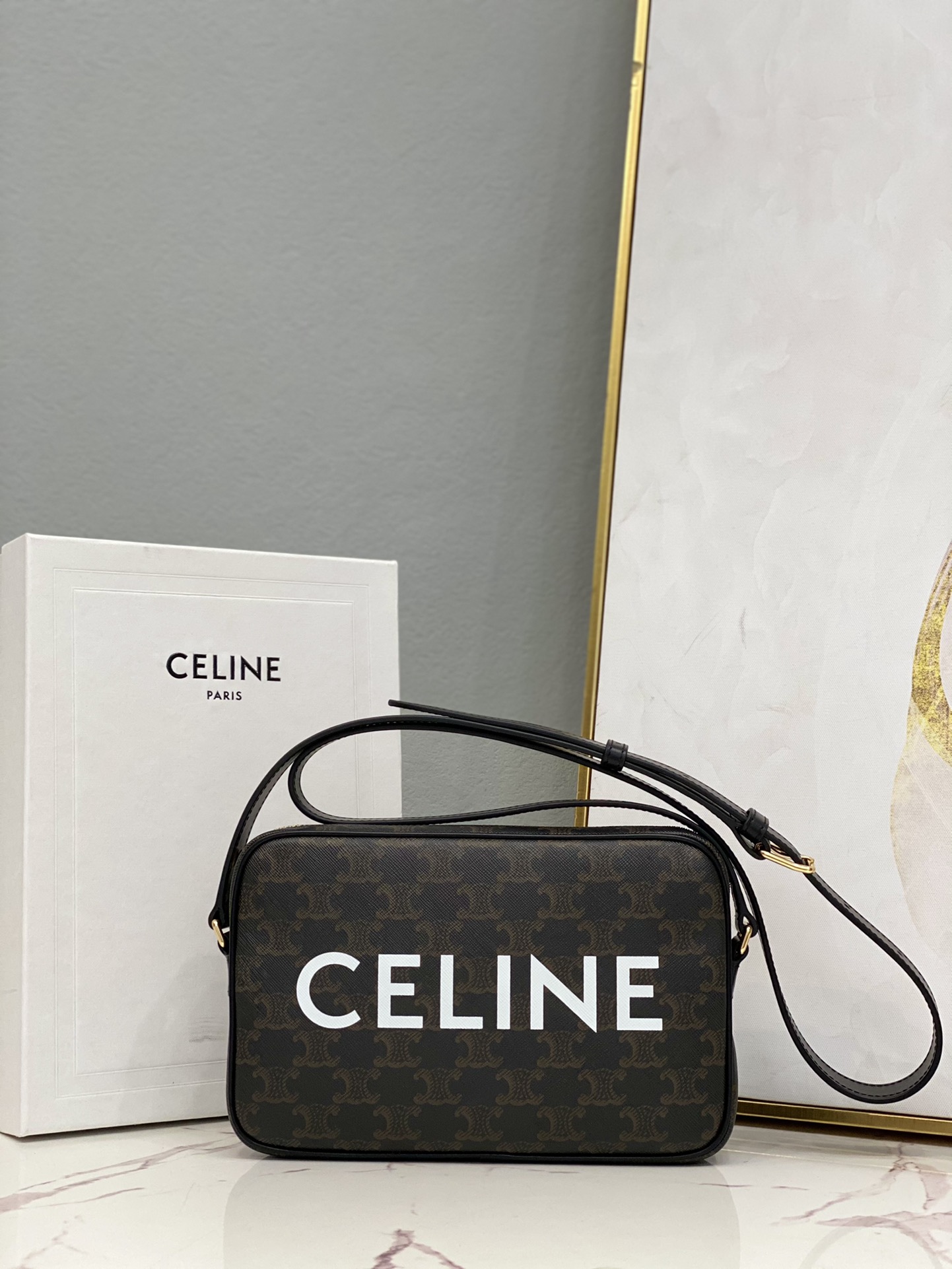 Celine Messenger Bags Printing Cowhide Fabric CL194502