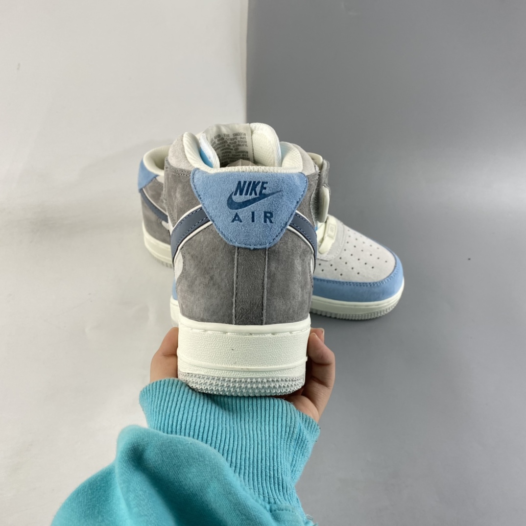 P260 NIKE Air Force 1’07 Mid 浅灰蓝配色 空军一号麂皮中帮休闲板鞋 AL6896-559