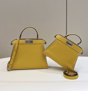 Fendi Peekaboo Bags Handbags Yellow Calfskin Cowhide