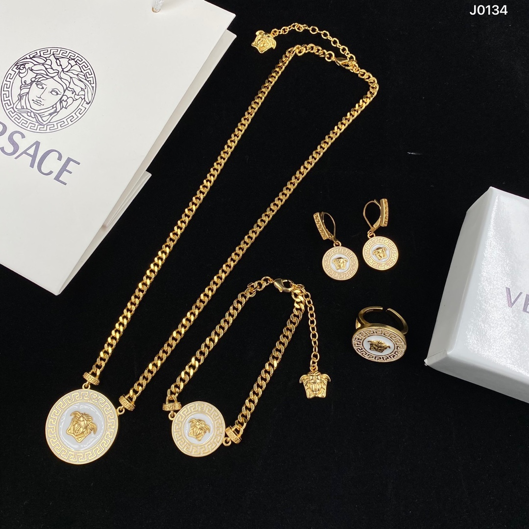 Versace 1:1
 Jewelry Bracelet Earring Necklaces & Pendants Ring- White